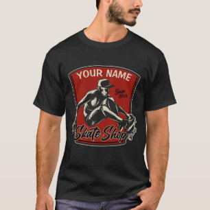 Personalised Skate Shop Grab Trick Skateboarding  T-Shirt