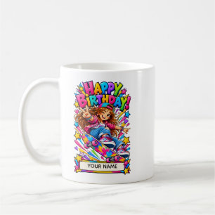 Personalised Skateboard Birthday Card for Girls Coffee Mug