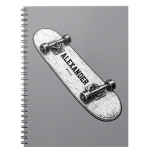 Personalised Skateboard Spiral Notebook for kids