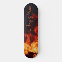 Personalised Skateboard with Flames Design