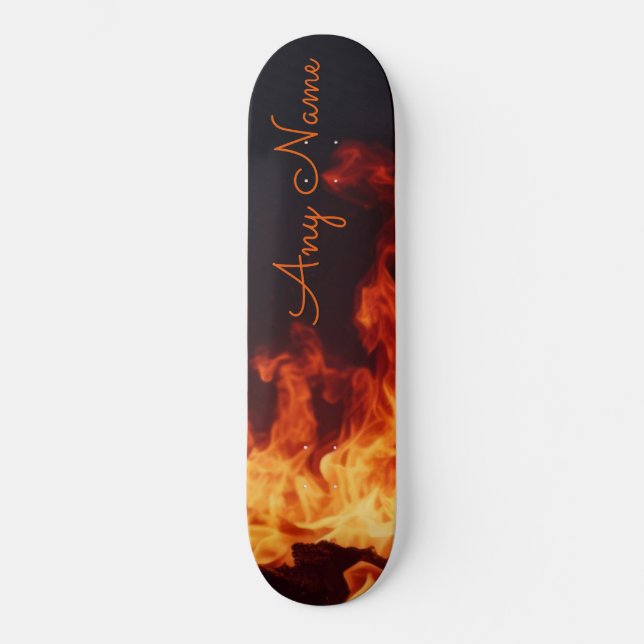 Personalised Skateboard with Flames Design (Front)