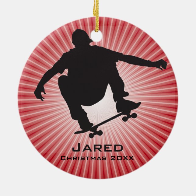 Personalised Skateboarding Ornament (Back)