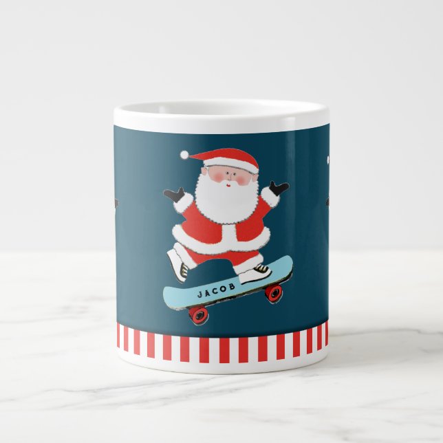 Personalised Skater Holiday Gift Giant Coffee Mug (Front)