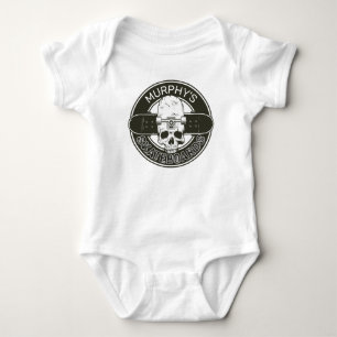 Personalised Skater NAME Skull Skateboarding Skate Baby Bodysuit