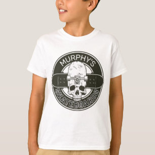 Personalised Skater NAME Skull Skateboarding Skate T-Shirt