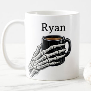 Personalised Skeleton Hand Coffee Mug Gift