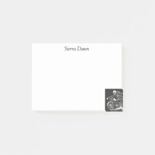 Personalised Skeleton Motorcycle Post-It Notes