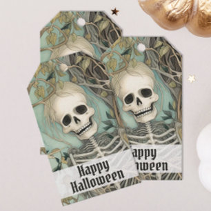 Personalised Skeleton Vintage Halloween Gift Tags