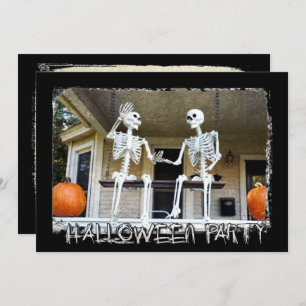 Personalised Skeletons Halloween Party  Invitation