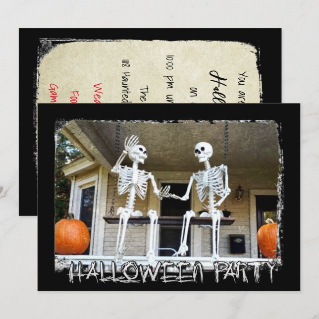 Personalised Skeletons Halloween Party  Invitation (Front/Back)