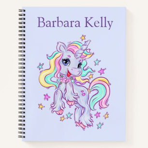 Personalised Sketch Unicorn Spiral Notebook