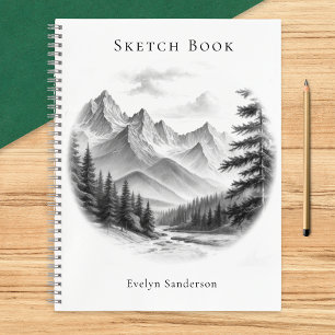Personalised Sketchbook Modern Mountain Art Notebook