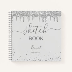 Personalised Sketchbook Your Name Elegant Script N Notebook