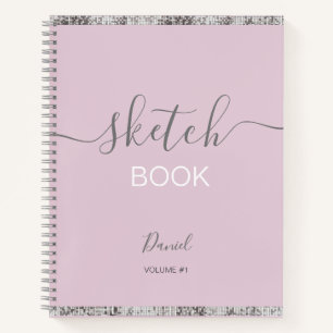 Personalised Sketchbook Your Name Elegant Script N Notebook
