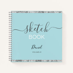 Personalised Sketchbook Your Name Elegant Script Notebook