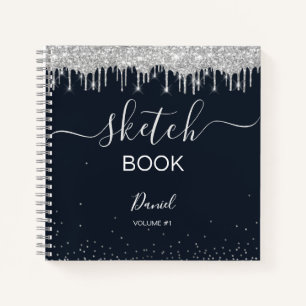 Personalised Sketchbook Your Name Elegant Script Notebook