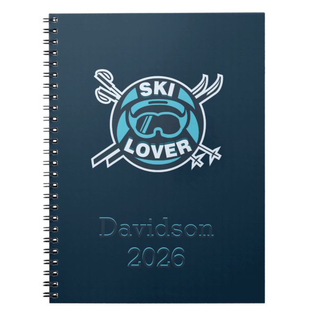 Personalised Ski Lover Skiing Photo Notebook (Front)