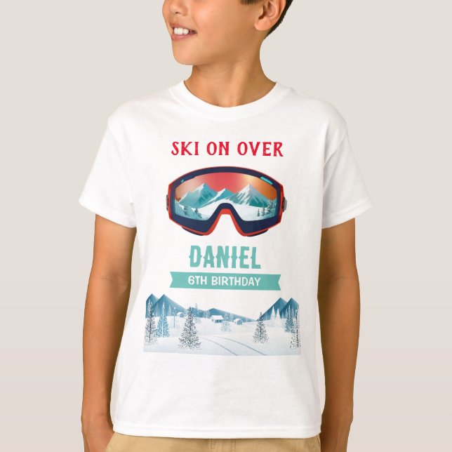 Personalised Ski Snowboard  T-Shirt (Front)