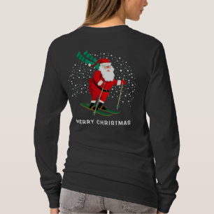 Personalised Skiing Santa Christmas Ski Gift T-Shirt