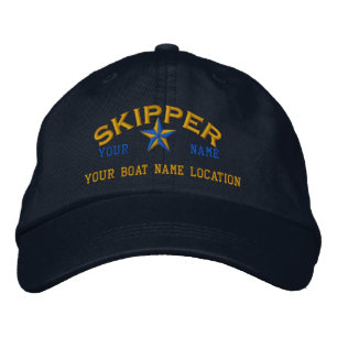 Personalised SKIPPER Star Ball Cap Embroidery
