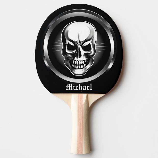 Personalised Skull 3 Ping Pong Paddle (Front)