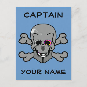 Personalised skull and Cross bones Postcard