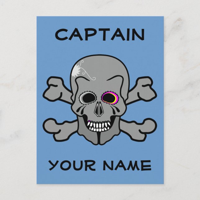 Personalised skull and Cross bones Postcard (Front)