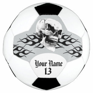 Personalised Skull and Flame Football