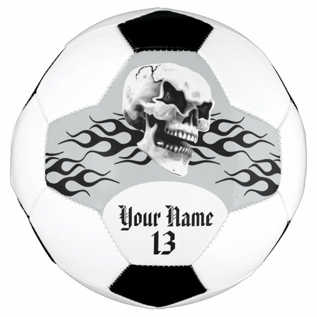 Personalised Skull and Flame Football (Front)