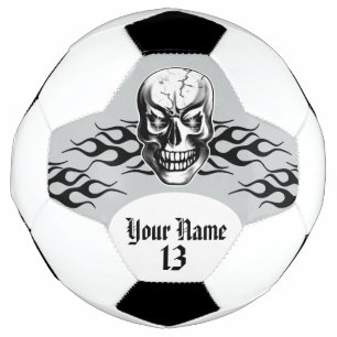 Personalised Skull and Flames Football