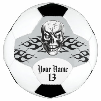 Personalised Skull and Flames Football