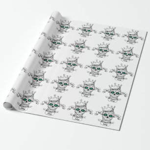 Personalised Skull King Calavera Gift Wrapping Paper