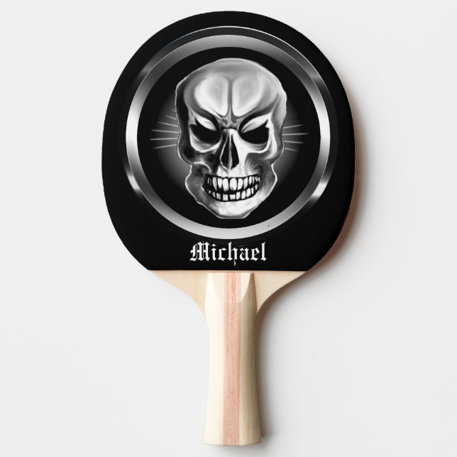 Personalised Skull Ping Pong Paddle (Front)