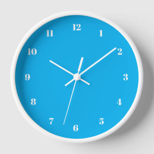 Personalised Sky Blue Clock Custom Colours and Fon