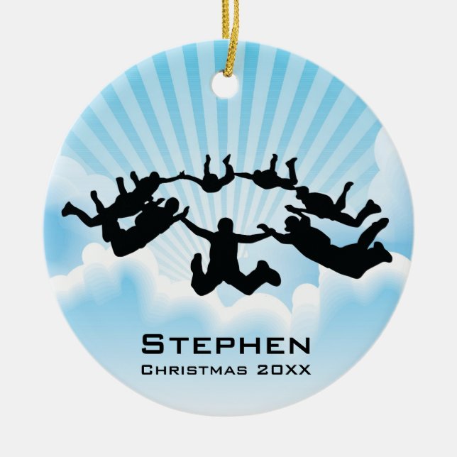 Personalised Sky Diving Free Fall Ornament (Front)