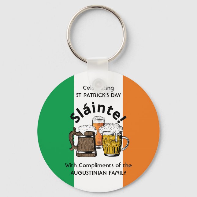 Personalised Sláinte ST PATRICKS DAY  Key Ring (Front)