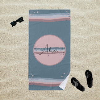 Personalised Slate Blue Magical Twilight Beach Towel
