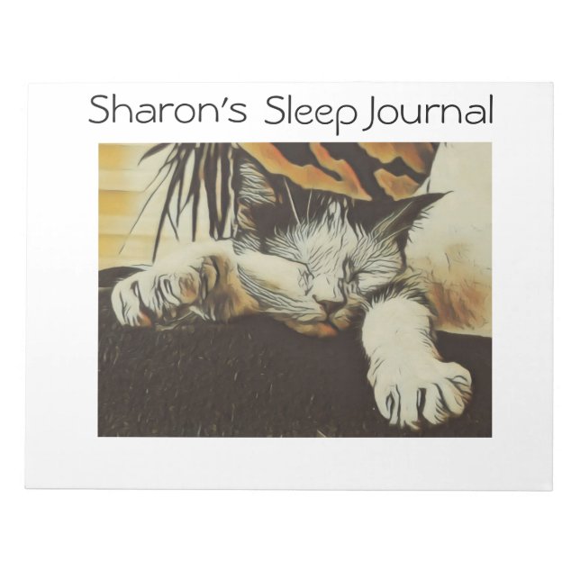 Personalised Sleep Journal  Notepad (Front)