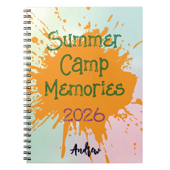 Personalised Sleepaway Summer Camp Camper's Notebook (Front)