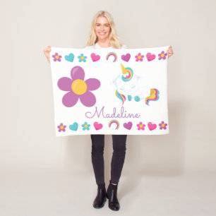 Personalised Sleeping Baby Unicorn Fleece Blanket