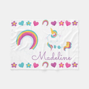 Personalised Sleeping Baby Unicorn Fleece Blanket