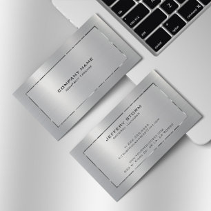 Personalised Slick Silver Grey Metallic Texture  Business Card