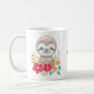 Personalised Sloth Mug Custom Name Baby Sloth mug