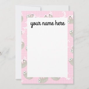Personalised Sloth Notecards