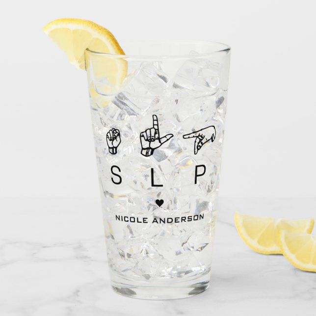Personalised SLP Speech Language Pathologist ASL Glass (Front Ice)