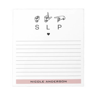Personalised SLP Speech Language Pathologist ASL Notepad