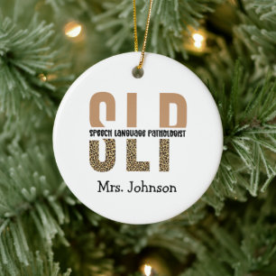 Personalised SLP Speech language pathologist  Ceramic Tree Decoration
