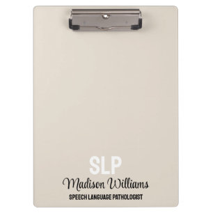Personalised SLP Speech Language Pathologist Gift Clipboard