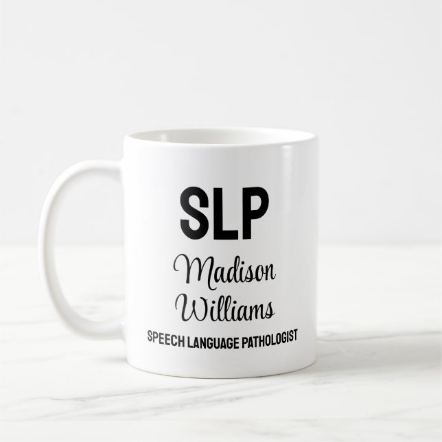 Personalised SLP Speech Language Pathologist Gift Coffee Mug (Left)