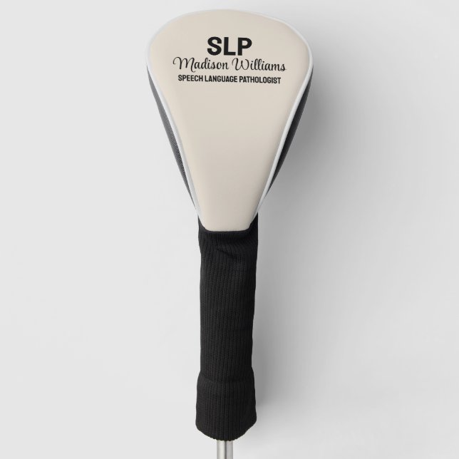 Personalised SLP Speech Language Pathologist Gift Golf Head Cover (Front)